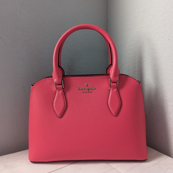 NWT Kate Spade New York Darcy Small Satchel Leather Crossbody in Pink Pepe - Picture 1 of 3